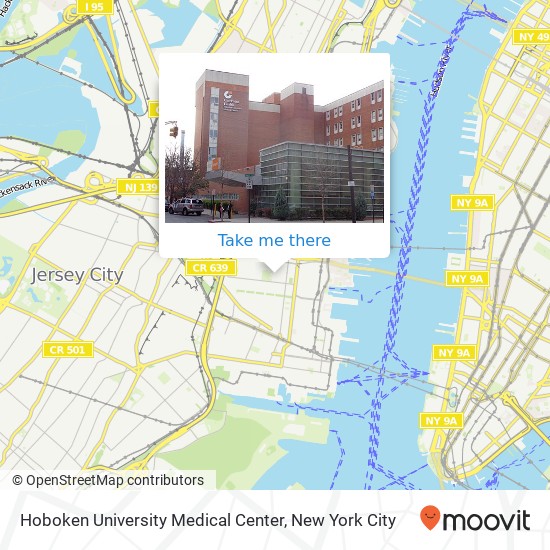 Mapa de Hoboken University Medical Center, 25 McWilliams Pl