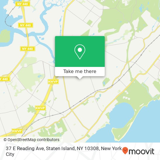 Mapa de 37 E Reading Ave, Staten Island, NY 10308