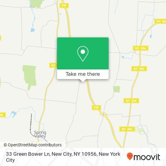 Mapa de 33 Green Bower Ln, New City, NY 10956
