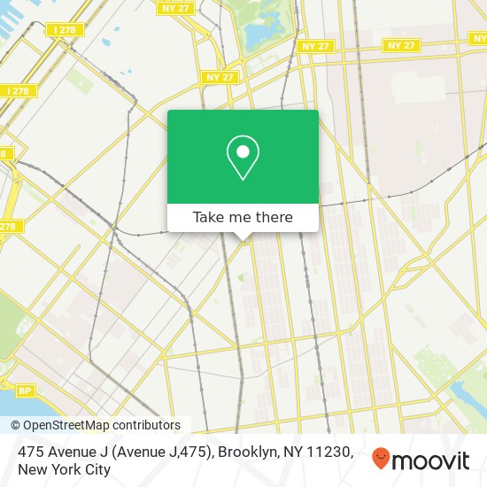 Mapa de 475 Avenue J (Avenue J,475), Brooklyn, NY 11230