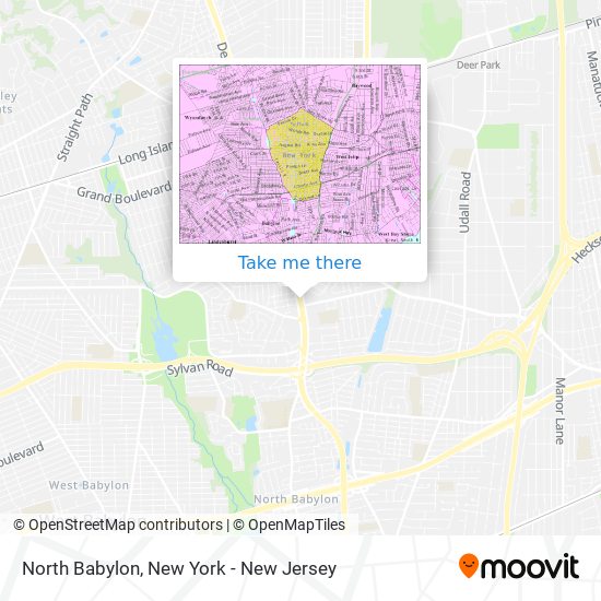 How to get to North Babylon in North Babylon, Ny by Bus or Train?