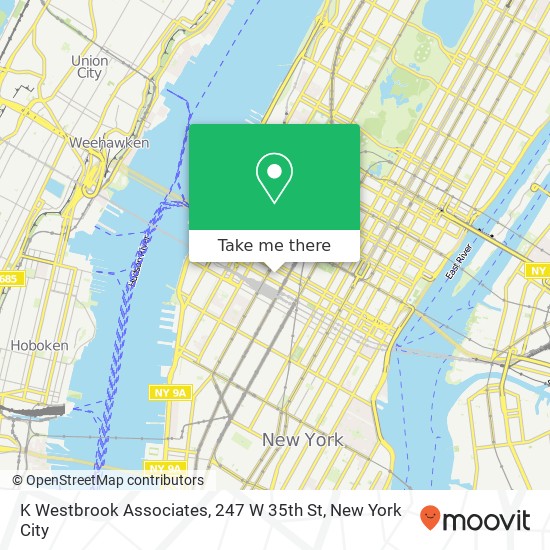 Mapa de K Westbrook Associates, 247 W 35th St