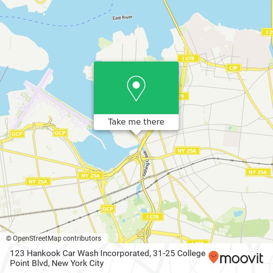 123 Hankook Car Wash Incorporated, 31-25 College Point Blvd map