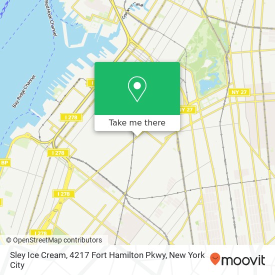 Mapa de Sley Ice Cream, 4217 Fort Hamilton Pkwy