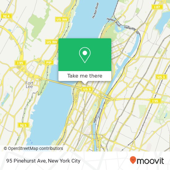 Mapa de 95 Pinehurst Ave, New York, NY 10033