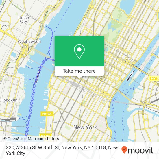 Mapa de 220,W 36th St W 36th St, New York, NY 10018