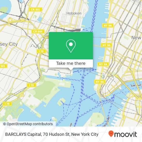 BARCLAYS Capital, 70 Hudson St map