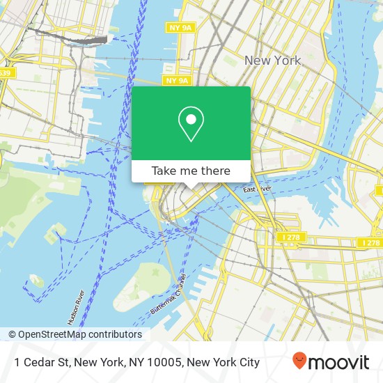 1 Cedar St, New York, NY 10005 map