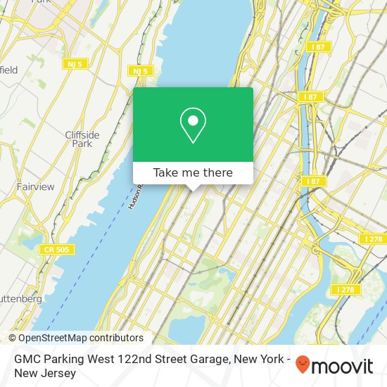 GMC Parking West 122nd Street Garage map