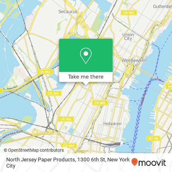 Mapa de North Jersey Paper Products, 1300 6th St