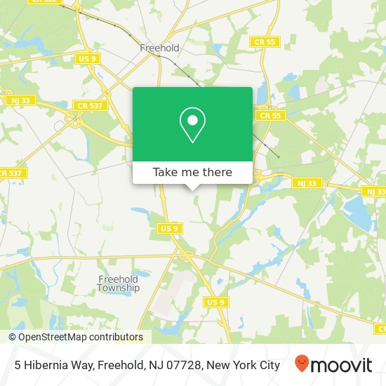 Mapa de 5 Hibernia Way, Freehold, NJ 07728