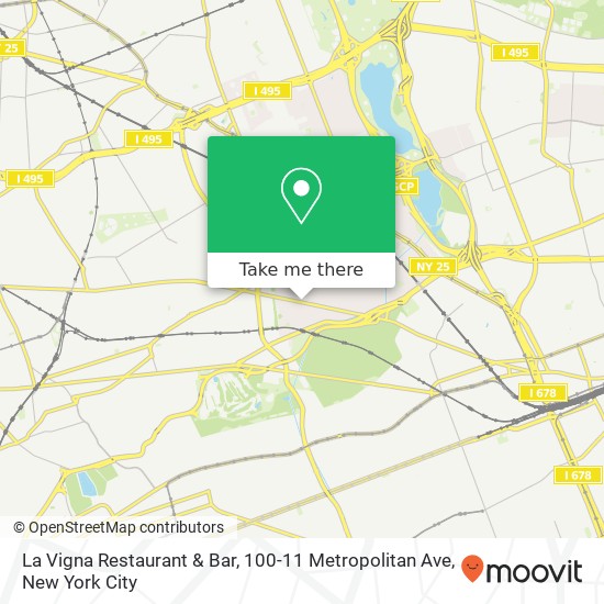 La Vigna Restaurant & Bar, 100-11 Metropolitan Ave map