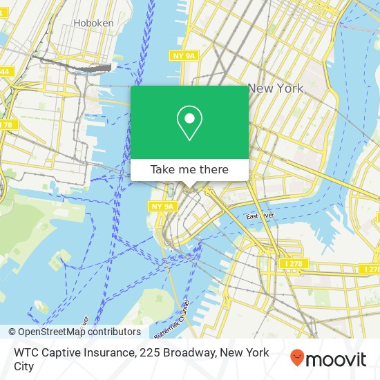 Mapa de WTC Captive Insurance, 225 Broadway