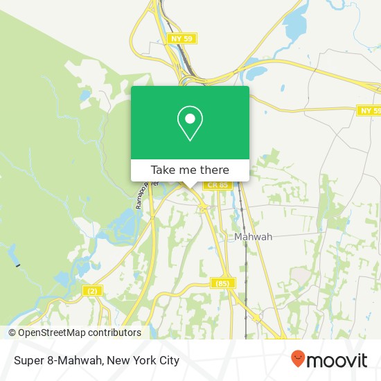Super 8-Mahwah map