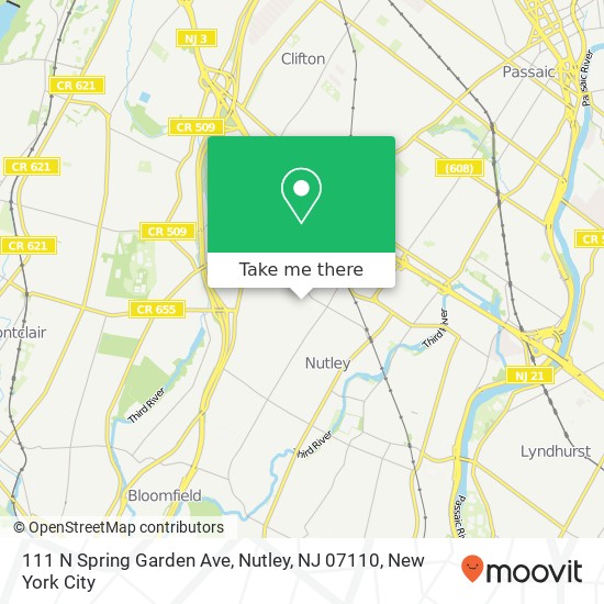 111 N Spring Garden Ave, Nutley, NJ 07110 map