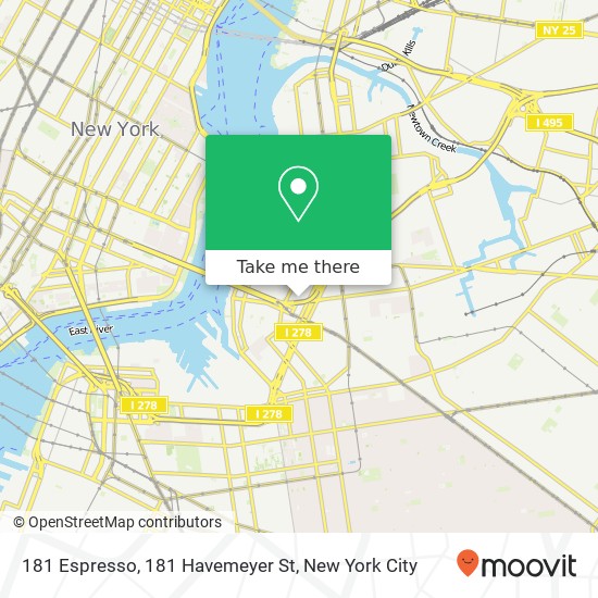 Mapa de 181 Espresso, 181 Havemeyer St