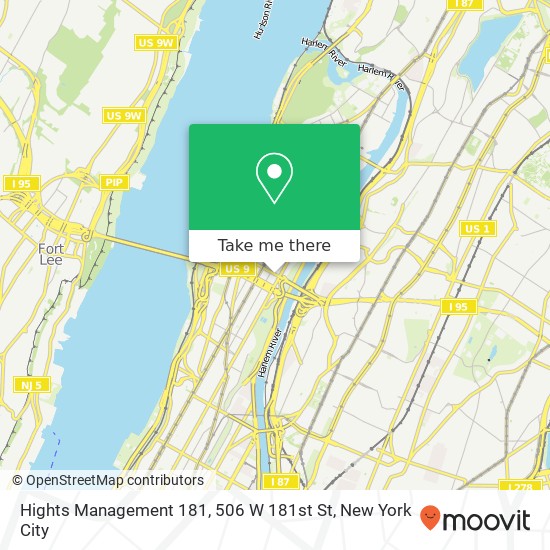 Mapa de Hights Management 181, 506 W 181st St