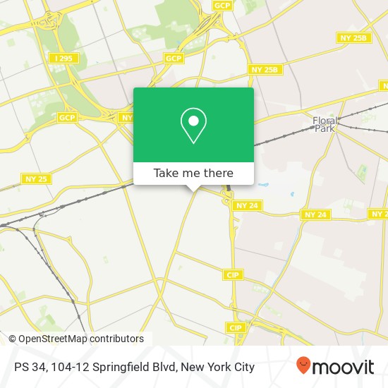 Mapa de PS 34, 104-12 Springfield Blvd
