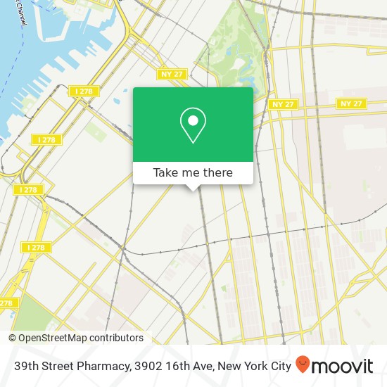 Mapa de 39th Street Pharmacy, 3902 16th Ave