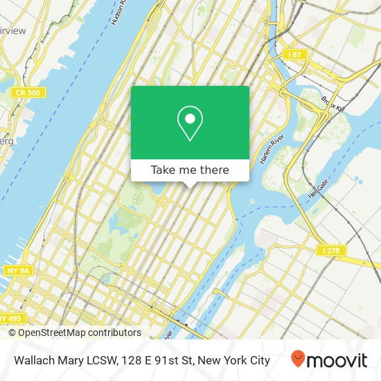 Mapa de Wallach Mary LCSW, 128 E 91st St