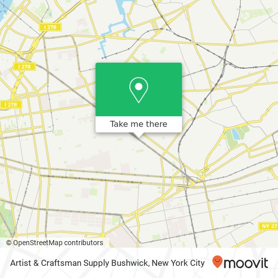 Artist & Craftsman Supply Bushwick map