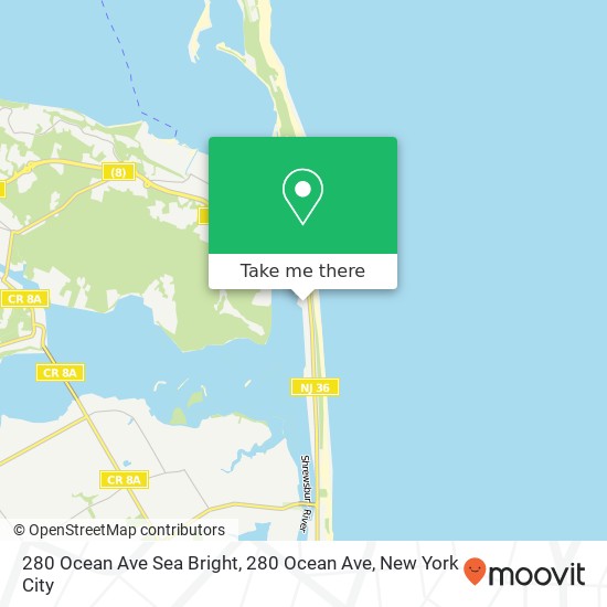 Mapa de 280 Ocean Ave Sea Bright, 280 Ocean Ave