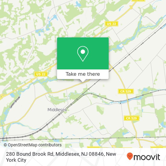Mapa de 280 Bound Brook Rd, Middlesex, NJ 08846