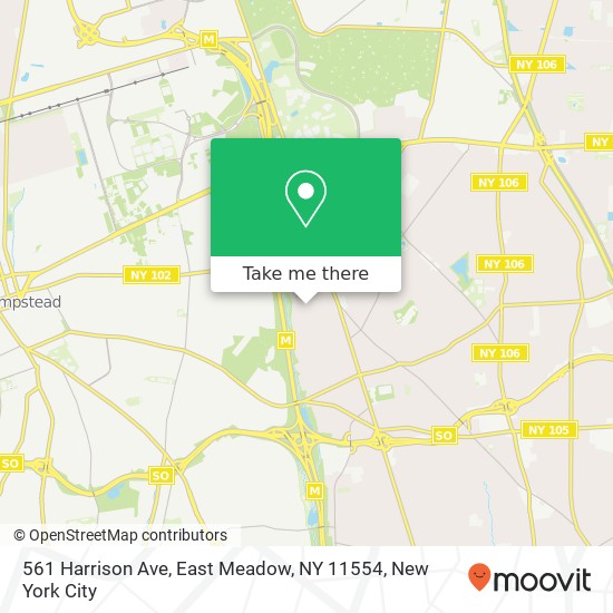 Mapa de 561 Harrison Ave, East Meadow, NY 11554
