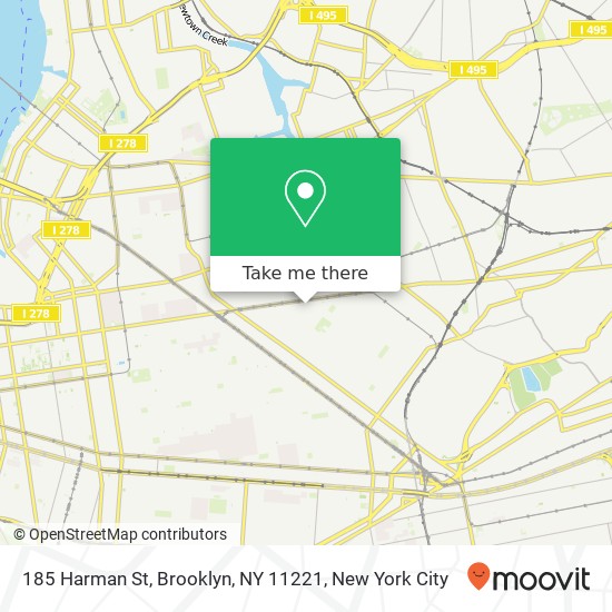 Mapa de 185 Harman St, Brooklyn, NY 11221