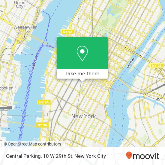 Mapa de Central Parking, 10 W 29th St