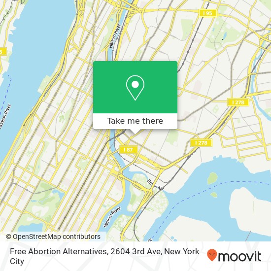 Free Abortion Alternatives, 2604 3rd Ave map