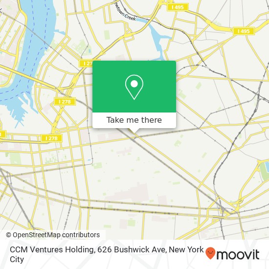 Mapa de CCM Ventures Holding, 626 Bushwick Ave