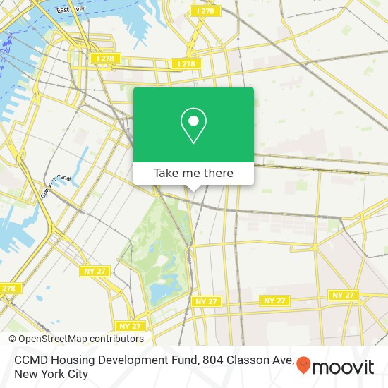 Mapa de CCMD Housing Development Fund, 804 Classon Ave