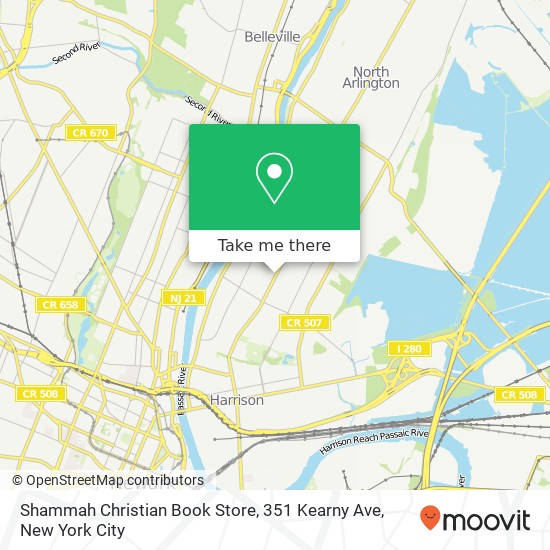 Shammah Christian Book Store, 351 Kearny Ave map