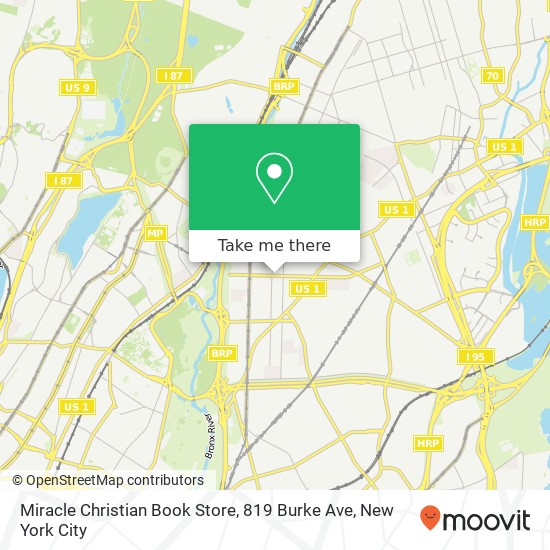 Mapa de Miracle Christian Book Store, 819 Burke Ave