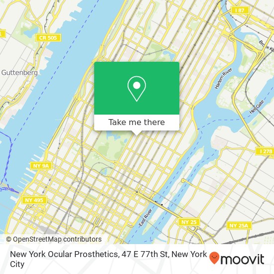 Mapa de New York Ocular Prosthetics, 47 E 77th St