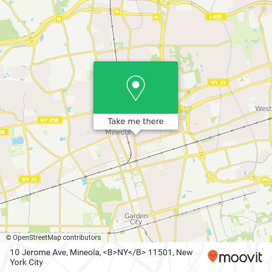 10 Jerome Ave, Mineola, <B>NY< / B> 11501 map