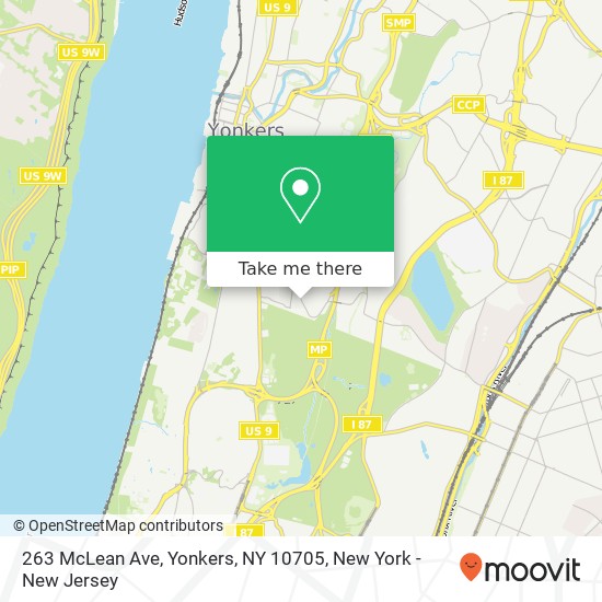 Mapa de 263 McLean Ave, Yonkers, NY 10705