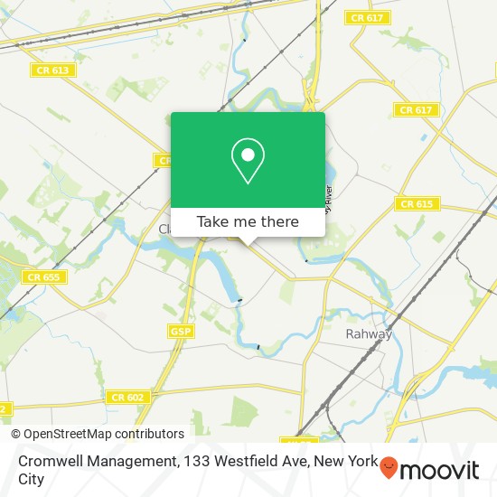 Mapa de Cromwell Management, 133 Westfield Ave