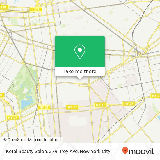 Mapa de Ketal Beauty Salon, 379 Troy Ave