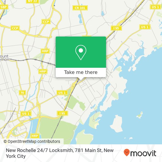 Mapa de New Rochelle 24 / 7 Locksmith, 781 Main St