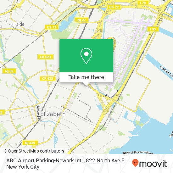 ABC Airport Parking-Newark Int'l, 822 North Ave E map