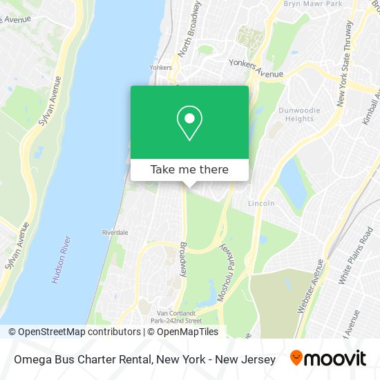 Omega Bus Charter Rental map