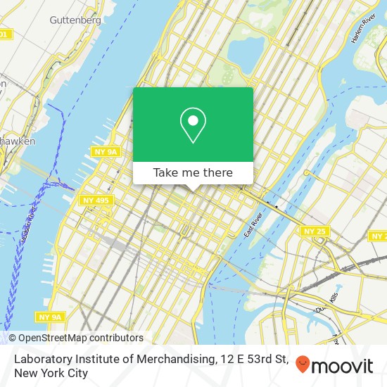 Mapa de Laboratory Institute of Merchandising, 12 E 53rd St