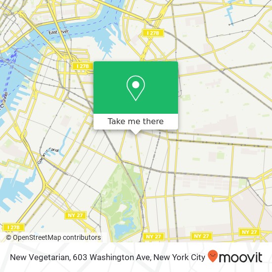Mapa de New Vegetarian, 603 Washington Ave