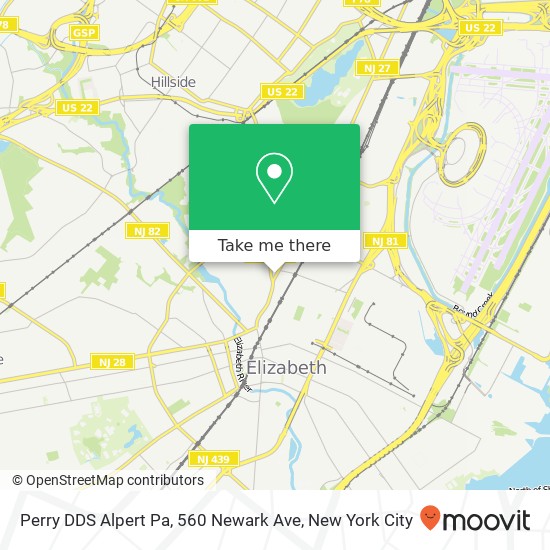 Mapa de Perry DDS Alpert Pa, 560 Newark Ave