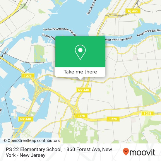 Mapa de PS 22 Elementary School, 1860 Forest Ave
