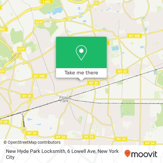 Mapa de New Hyde Park Locksmith, 6 Lowell Ave