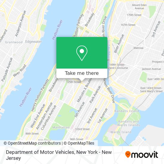 Department of Motor Vehicles map