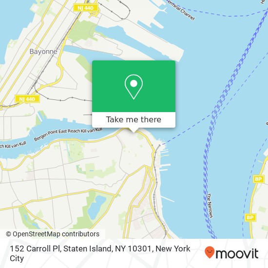 Mapa de 152 Carroll Pl, Staten Island, NY 10301